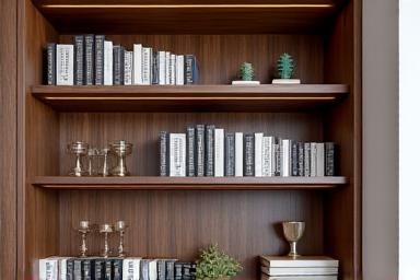 Maatwerk boekenkast van notenhout